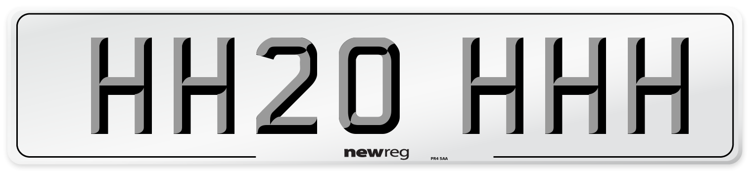 HH20 HHH Number Plate from New Reg